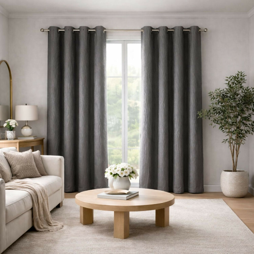 Cortinas jacquard blackout gris