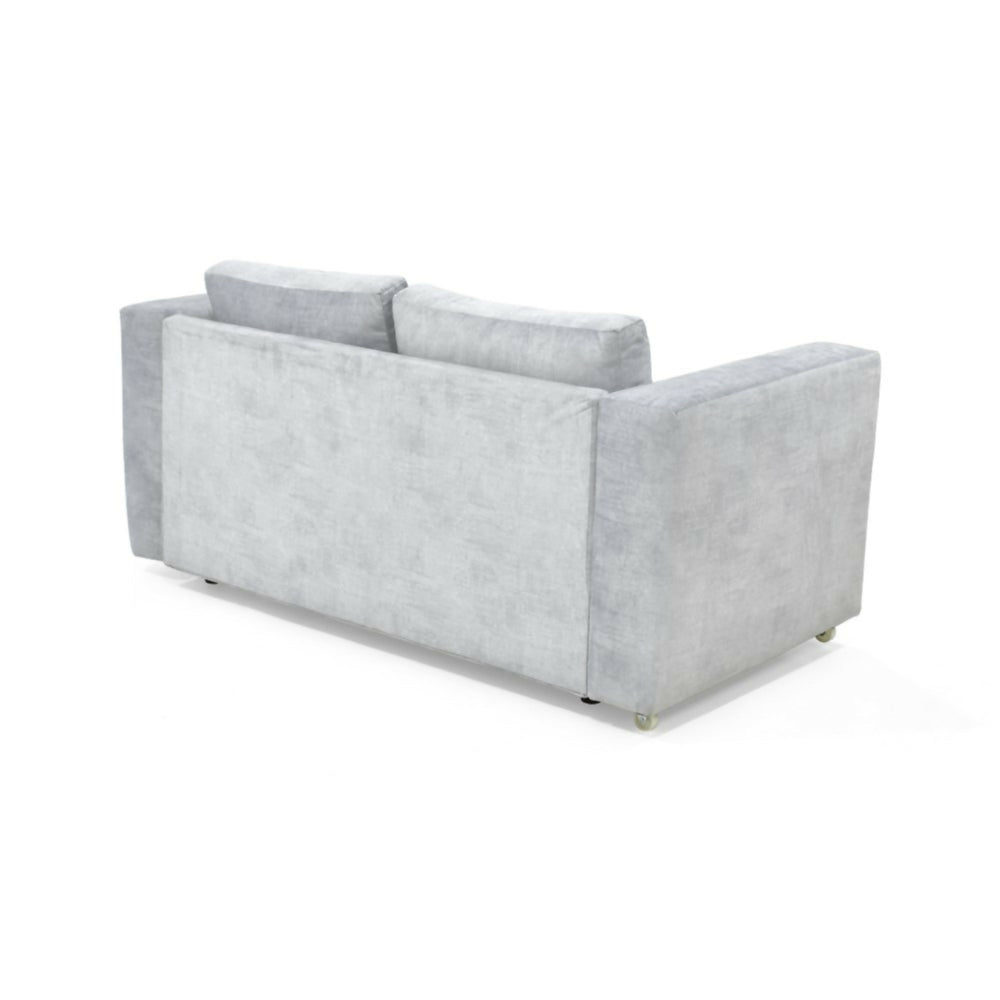 Sofa Cama Baxter 160x80x68 Con Baul Tela Plata