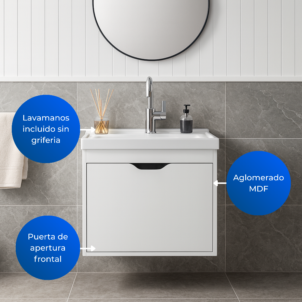 Mueble de Baño con Lavamanos Graz - Blanco