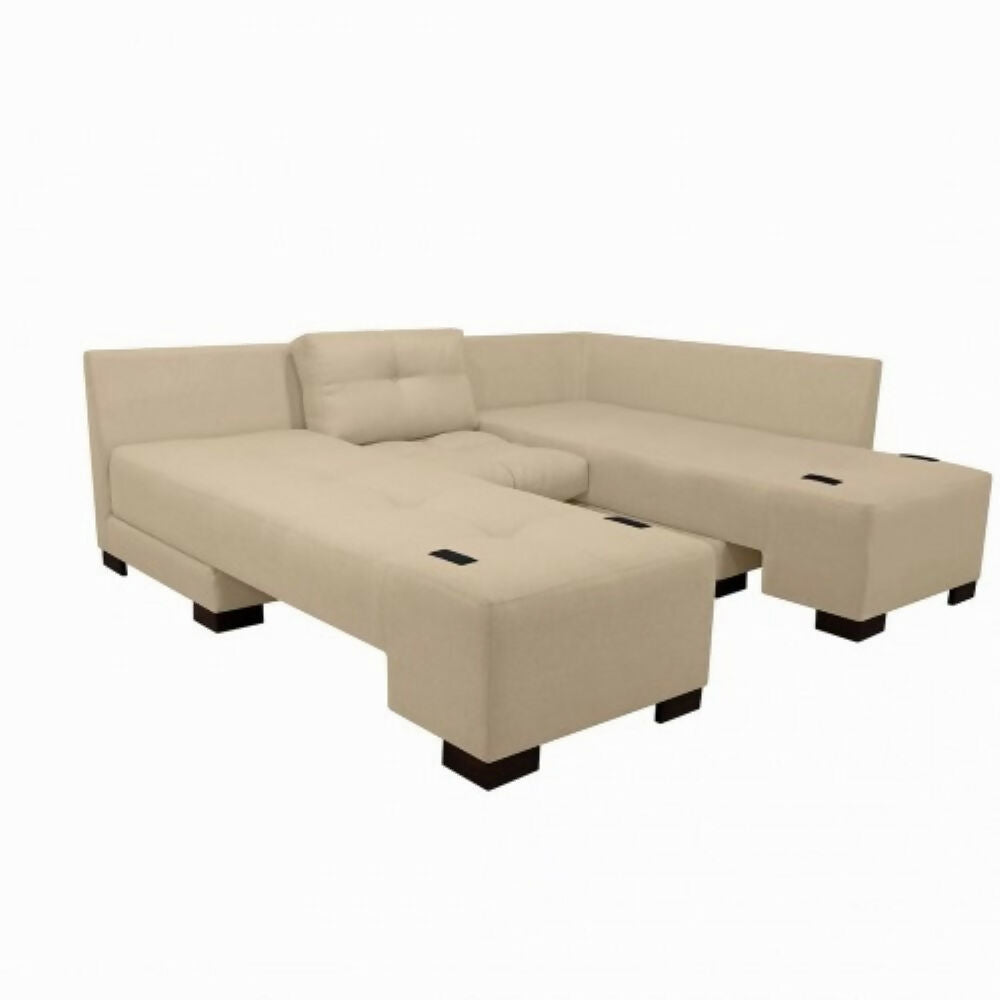 Sala Cama Sterimberg En Tela Antifluidos Beige- Amoblando