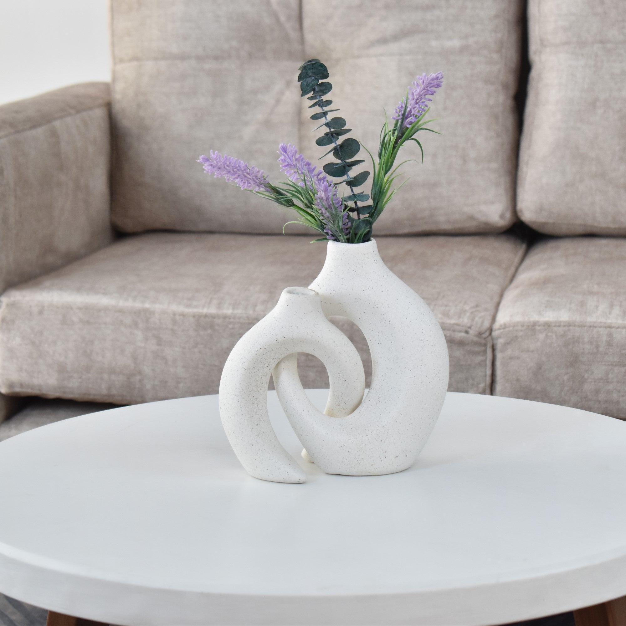 Set de Floreros en Ceramica Aura Blanco