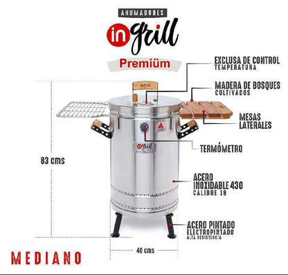 Asador y Ahumador Mediano Premium 25 Libras