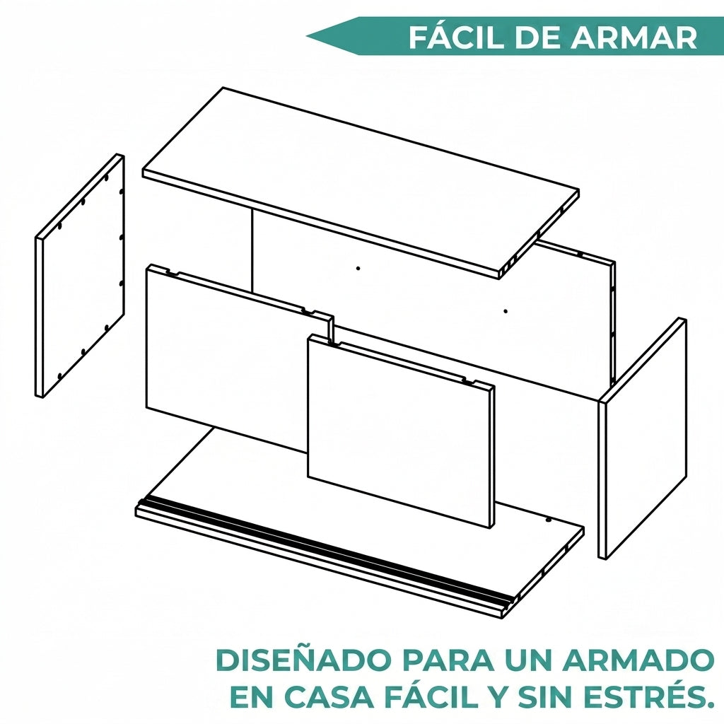 Gabinete Auxiliar Tanix, Nogal, Con puertas corredizas ZF
