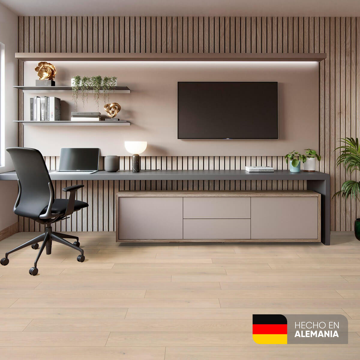 Piso laminado Roble Pistacho 7 mm AC3 23-31 para interiores por caja (2.47M²)