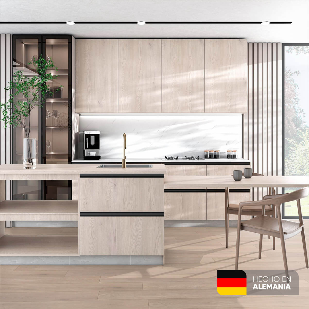 Piso laminado Roble Pistacho 7 mm AC3 23-31 para interiores por caja (2.47M²)
