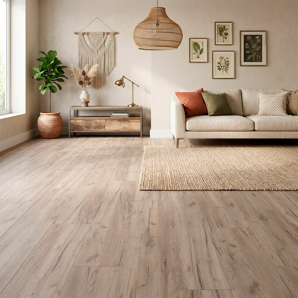 Piso laminado Roble Duna 7 mm AC3 23-31 para interiores por caja (2.51M²)