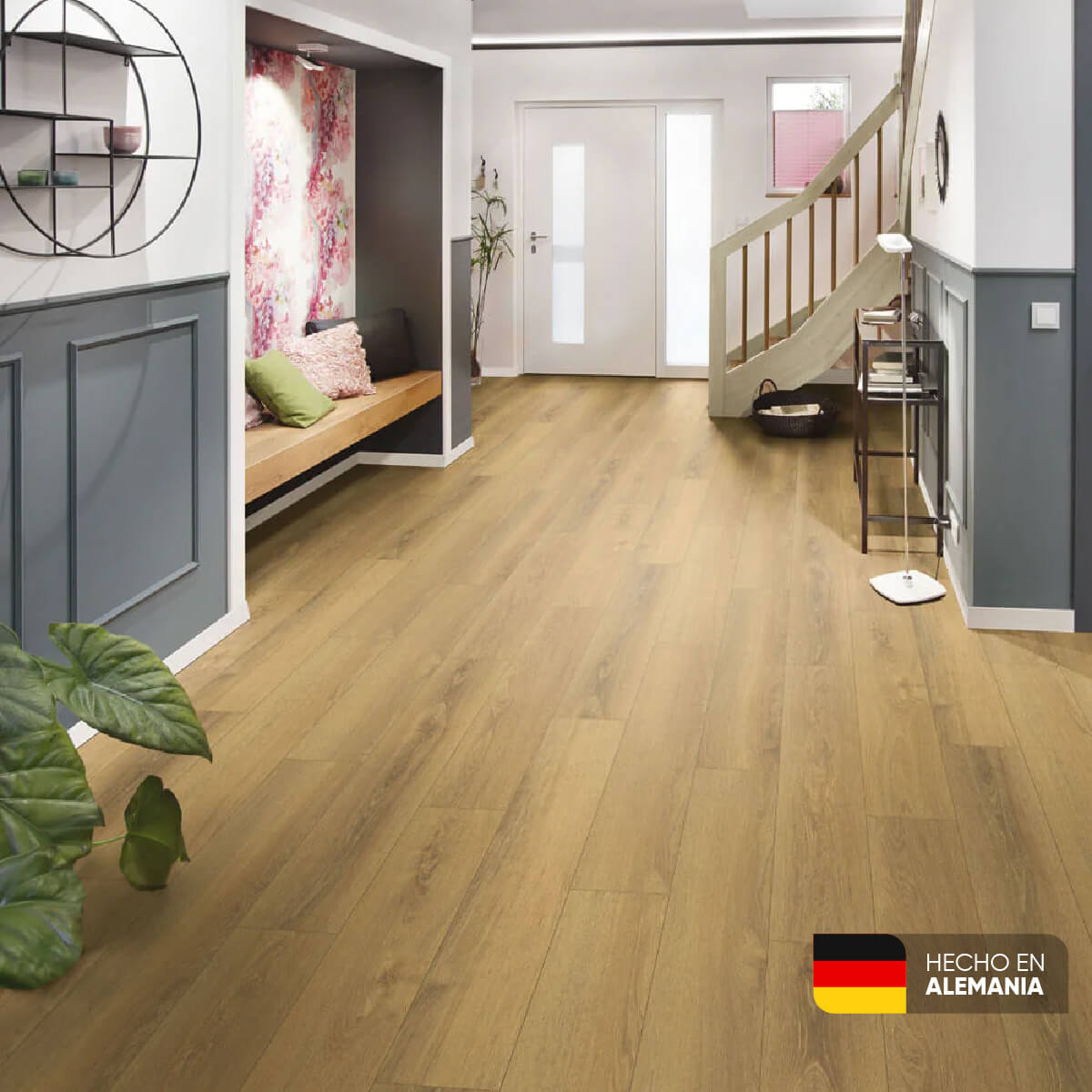Piso laminado Roble Sienna 7 mm AC3 23-31 para interiores por caja (2.47M²)