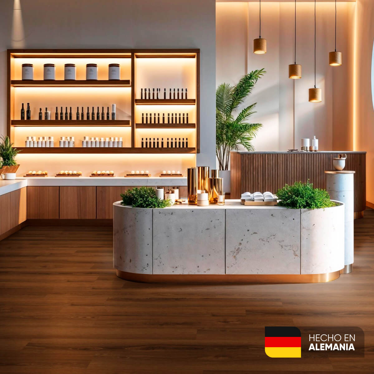 Piso laminado Roble Caramelo 7 mm AC3 23-31 para interiores.