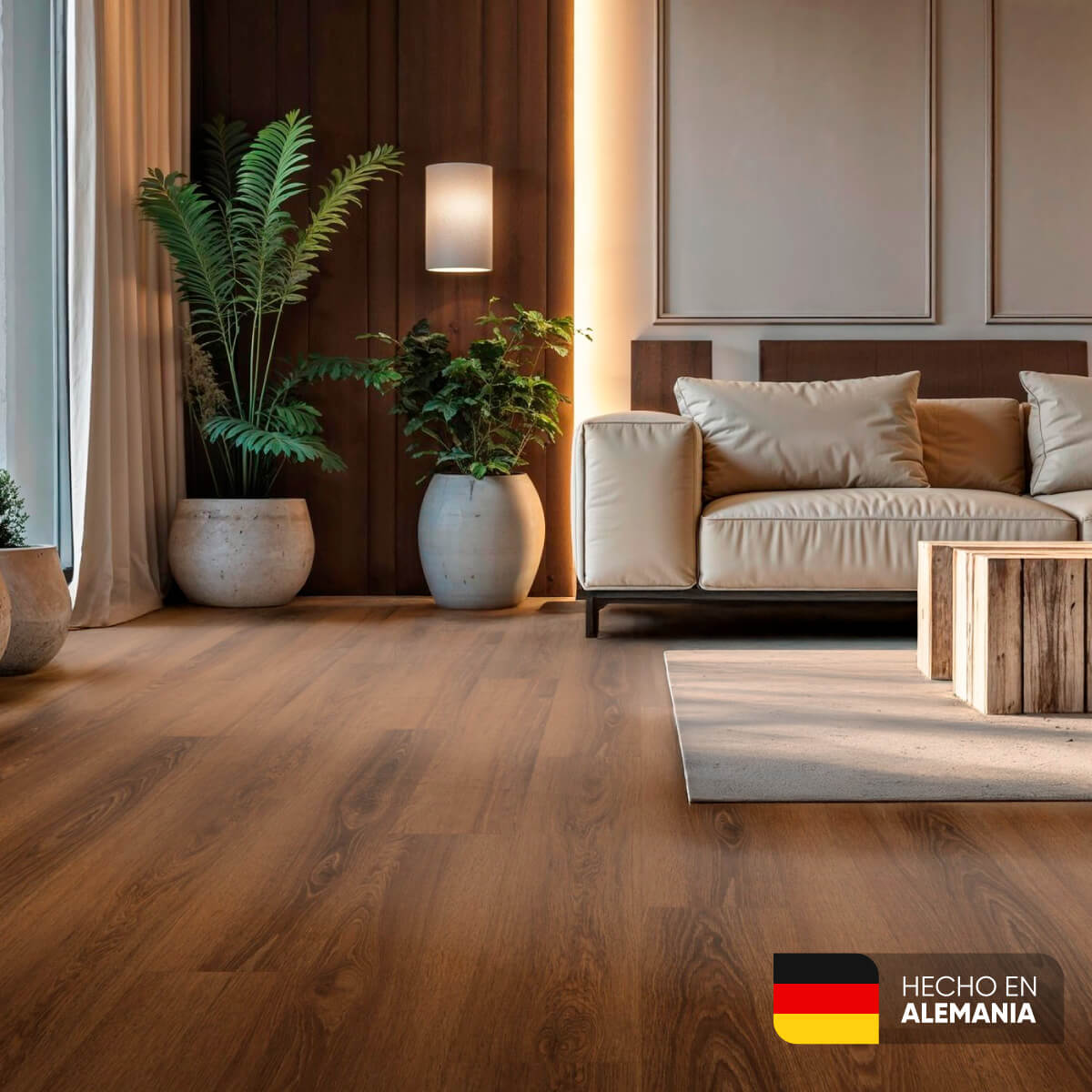 Piso laminado Roble Caramelo 7 mm AC3 23-31 para interiores por caja (2.47M²)