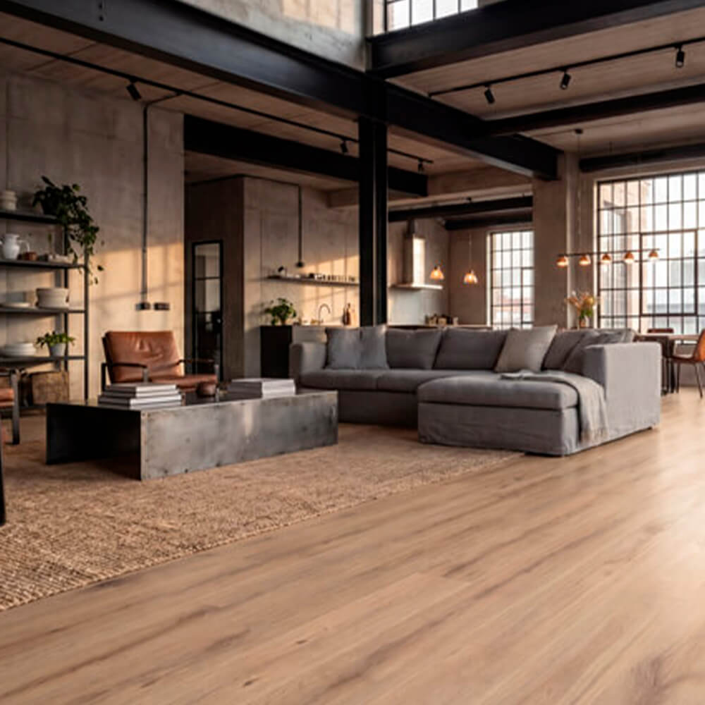 Piso laminado orgánico Roble Lino 7 mm AC5 para interiores por caja (2.26M²)