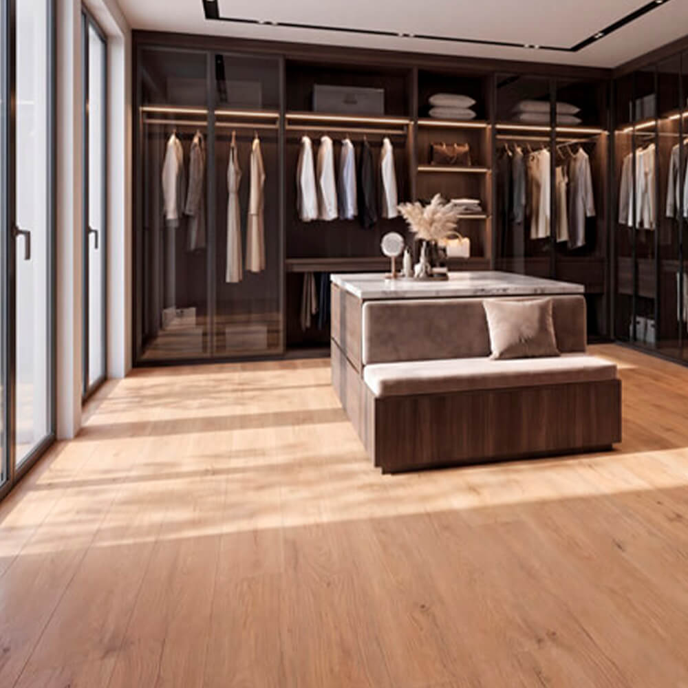 Piso laminado orgánico Roble Toscana 7 mm AC5 para interiores por caja (2.26M²)