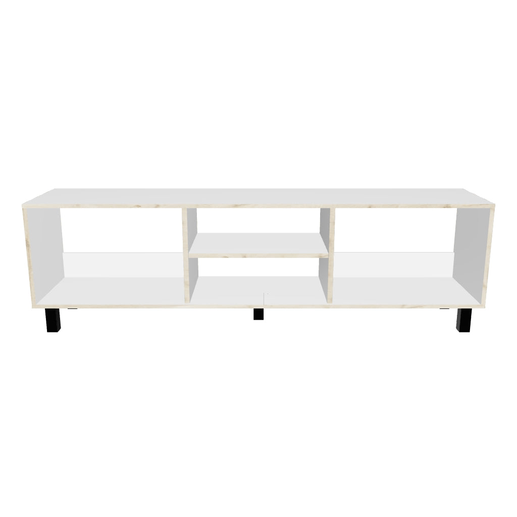 Mesa para TV Tunez, Blanco con Café Claro, hasta 70" pulgadas