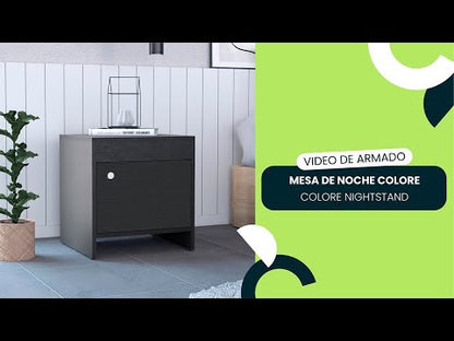 Mesa de Noche Tutto, Wengue, con Un Cajón Amplio Ideal Para Espacios Pequeños X2