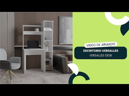 Escritorio Cerín, Nogal, con Seis Entrepaños y Gran Espacio de Almacenamiento    ZF