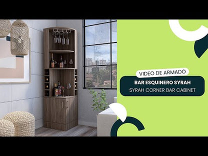 Bar Esquinero Celeste, Wengue, con Dos Puertas y Espacio Porta Copas