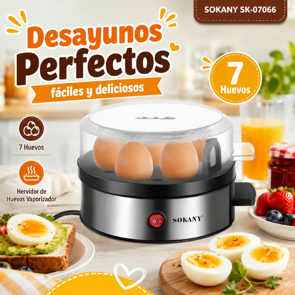 Hervidor De Huevos Eléctrico Y Vaporizador Sokany De Cocción Rápida
