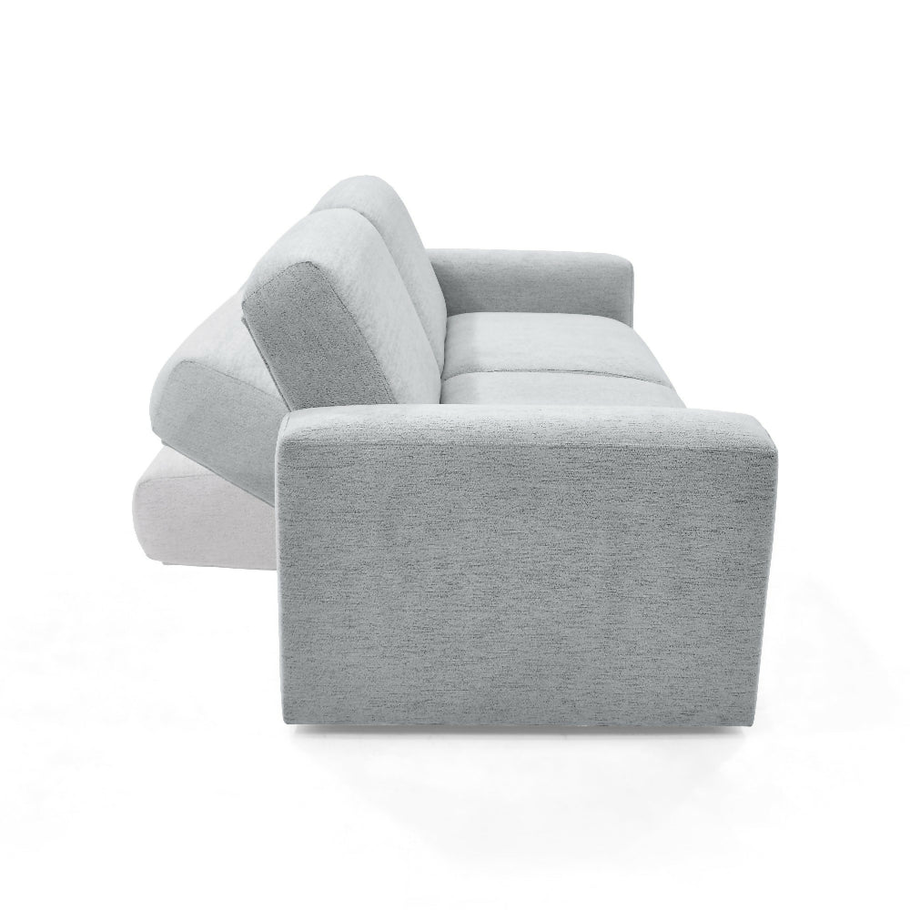 Sofa Cama Boston 225x91x80 cm Con Brazos Removibles Tela Plata