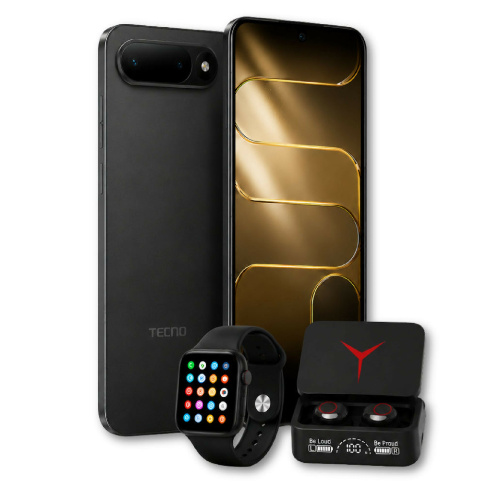 Teléfono Tecno Spark 50 5G 256gb Negro + Kit Regalo Reloj Y Audífonos