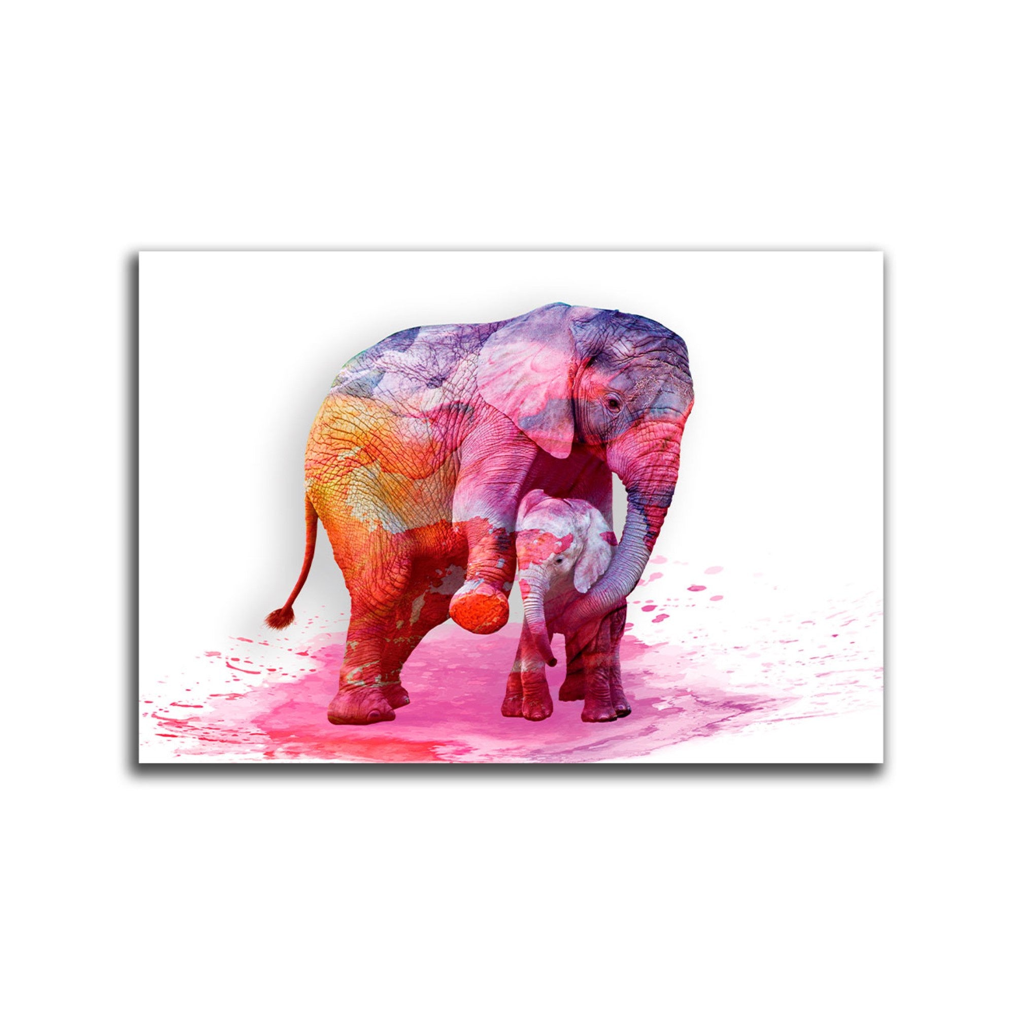 Cuadro Decorativo Elefante Pintura XL 120X80 cm - Impresion en Tela