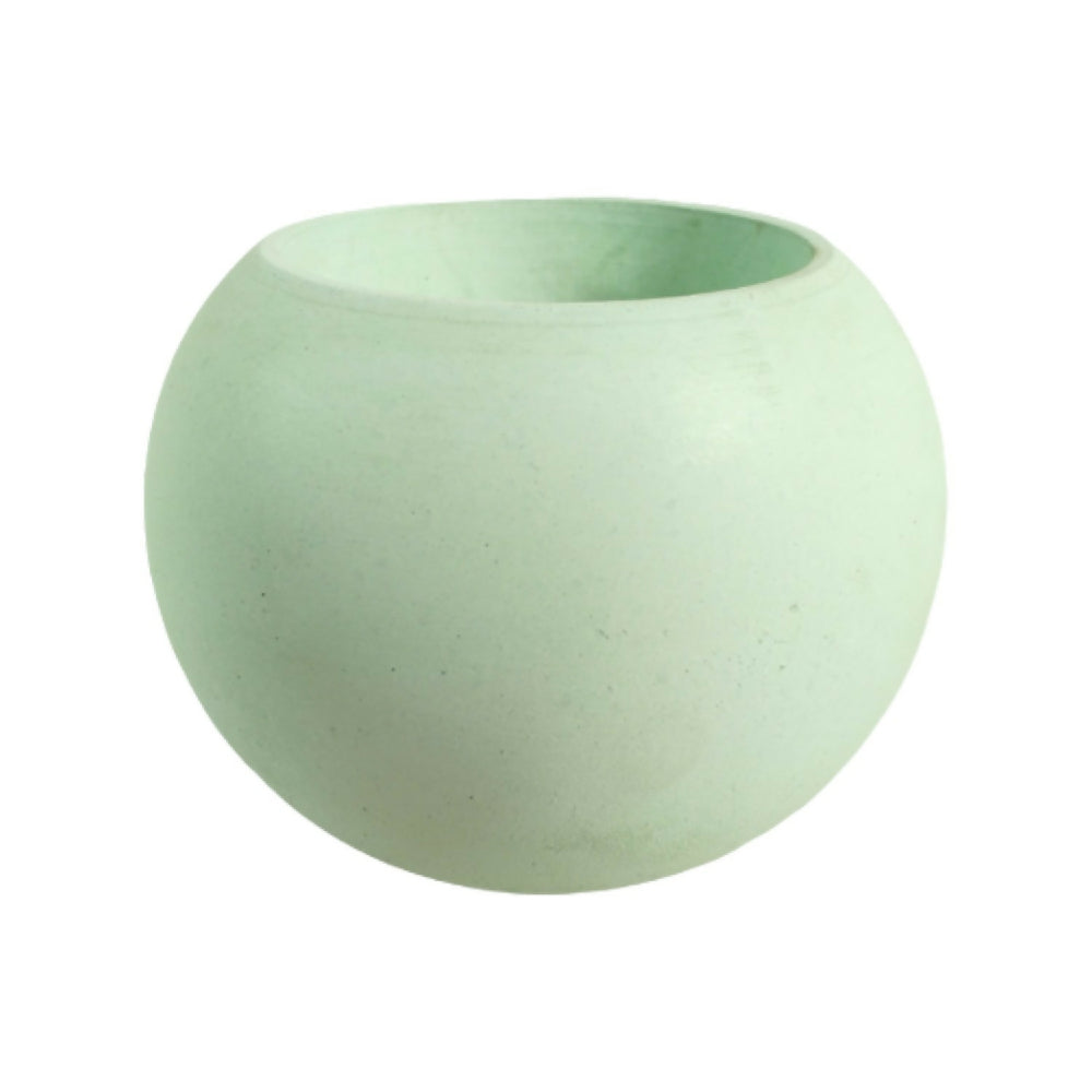 matera de mesa en cemento luna mini verde menta de concreto tienda online de materas y decoración