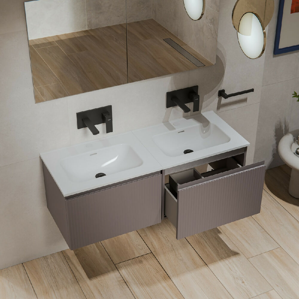Grifería para Lavamanos Monocontrol Pared Kepler Gunmetal Corona