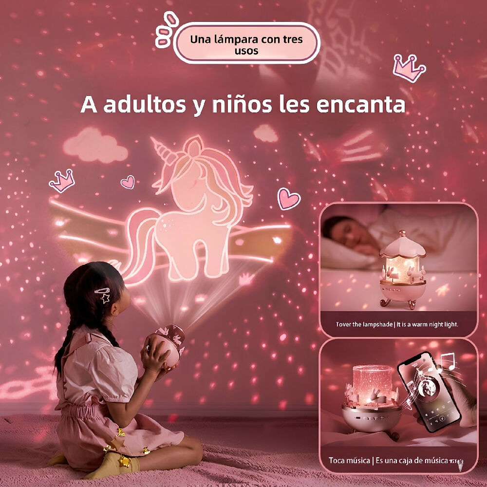Proyector Luz De Noche Carrusel WH-E11 Lámpara Infantil Recargable