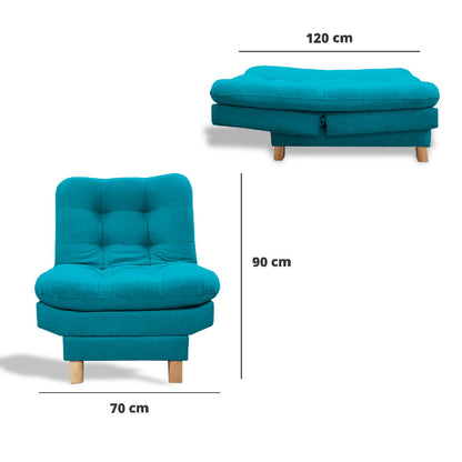 Poltrona Widmer Clic Clac 3 Posiciones Turquesa