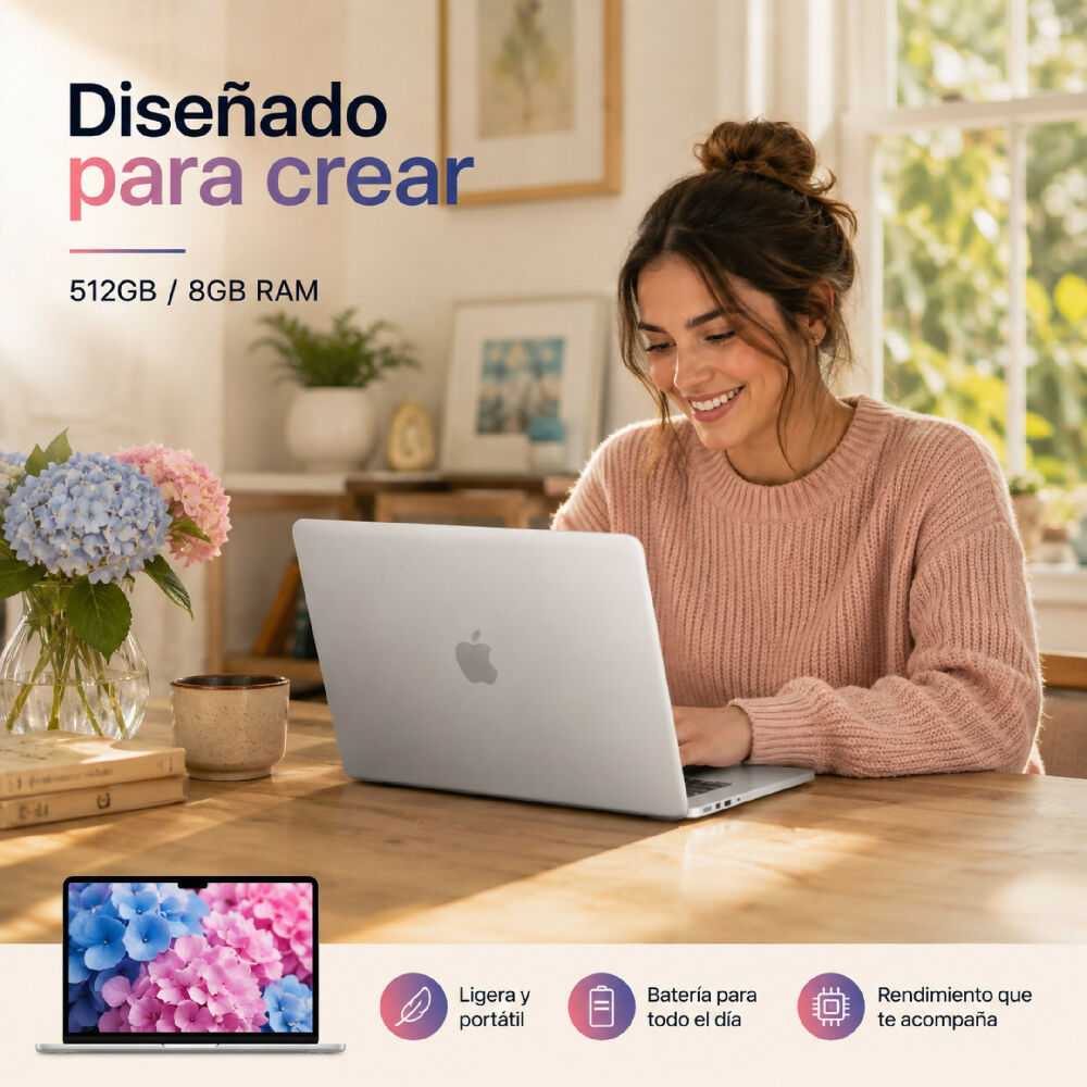 Macbook Neo 13 Pulgadas 512GB/8GB Ram Laptop Apple De Gran Almacenamiento Plateado