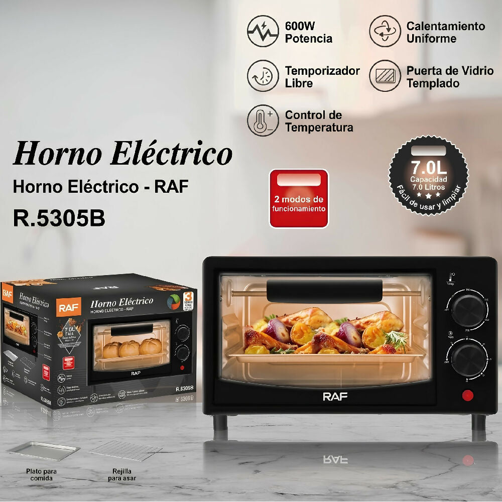 Horno Tostador RAF 110 Compacto Con Control De Temperatura