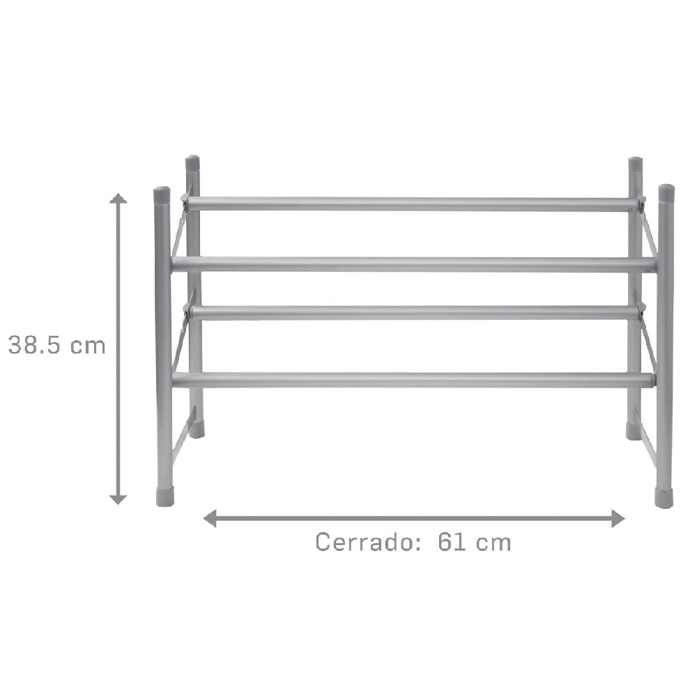 Zapatero Expandible Rejiplas 2 Niveles Ajustable y Apilable