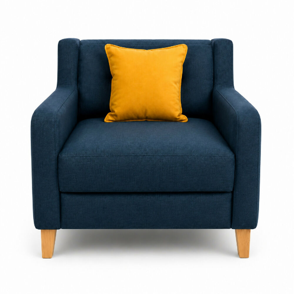 Sofá en L Texas Izquierdo con Poltrona Tela Antifluidos Azul 4 Puestos 260x75x80