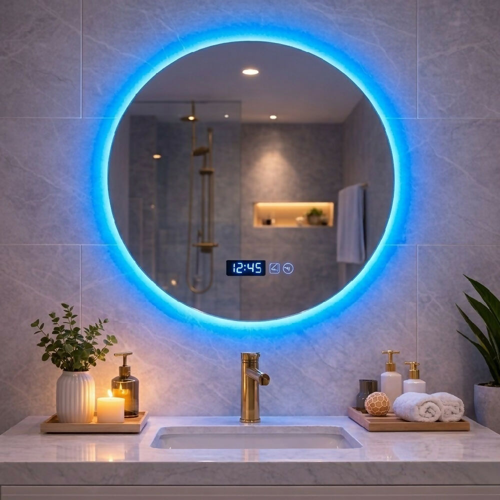 Espejo Led redondo con sensor para baño 70x70 sin marco