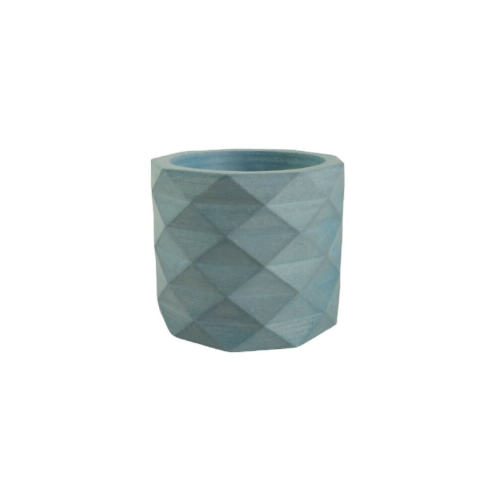 matera de mesa en cemento lira  azul petroleo de concreto tienda online de materas y decoración