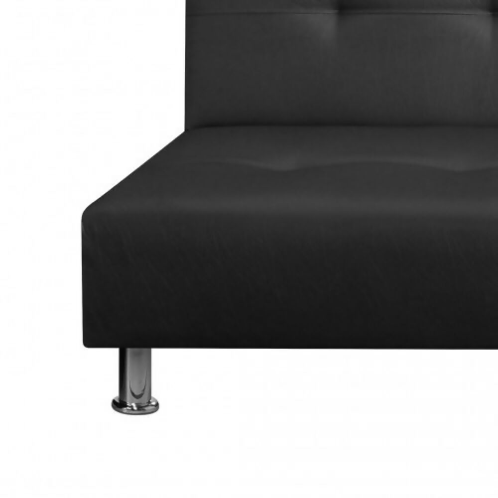 Sofá Cama Mauro Cuero Sintético Negro