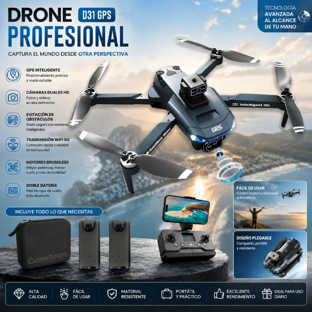 Drone Profesional Con GPS Modelo D31GPS Retorno Automático