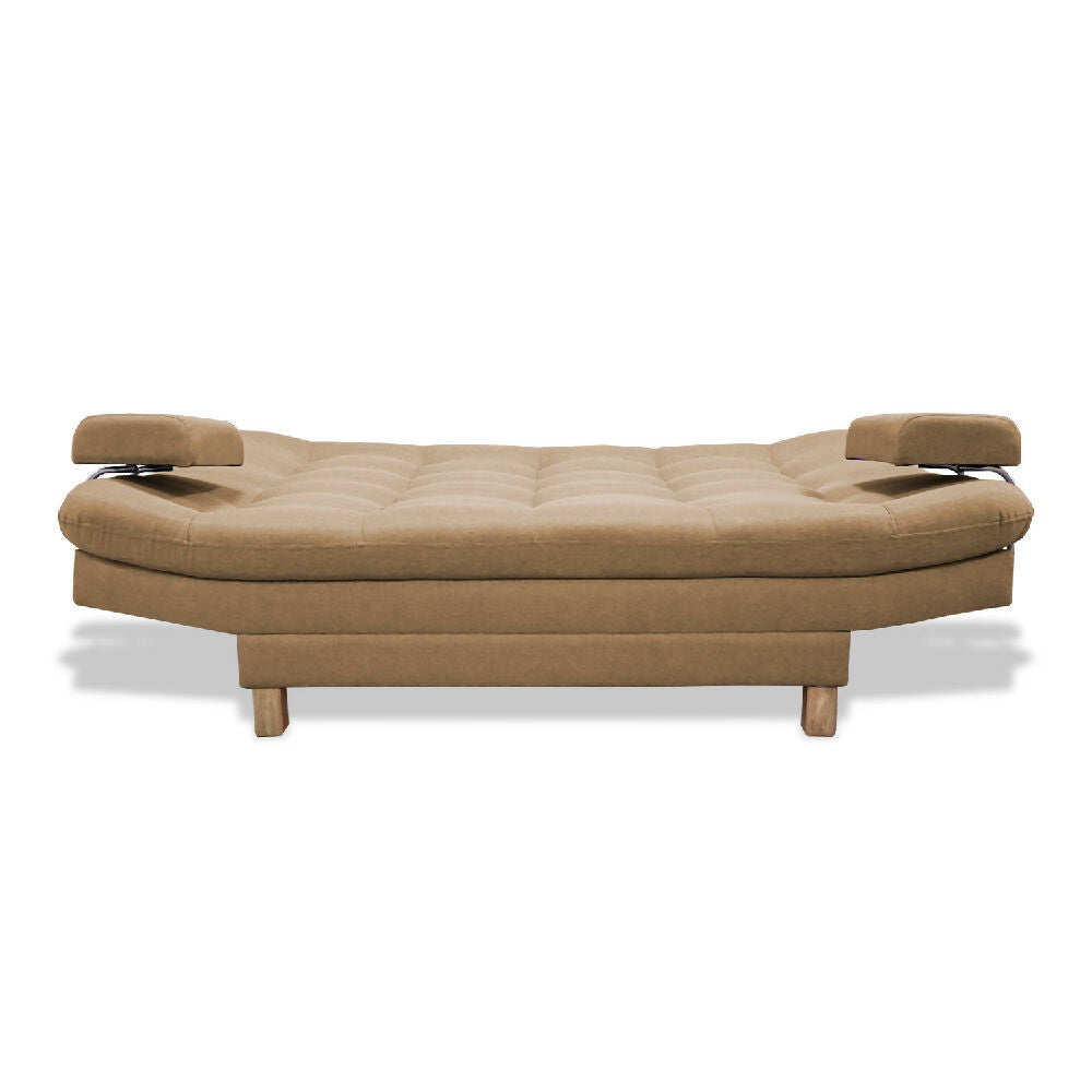 Sofacama Brunner 3 Posiciones Con Brazos extraíbles Camel + Cojines Decorativos