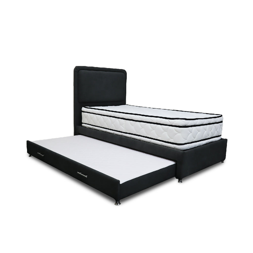 Combo Cama Tarima Nube 120x190 Semidoble Negro mas Espaldar