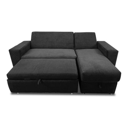 Sala modular baúl negra con cojines