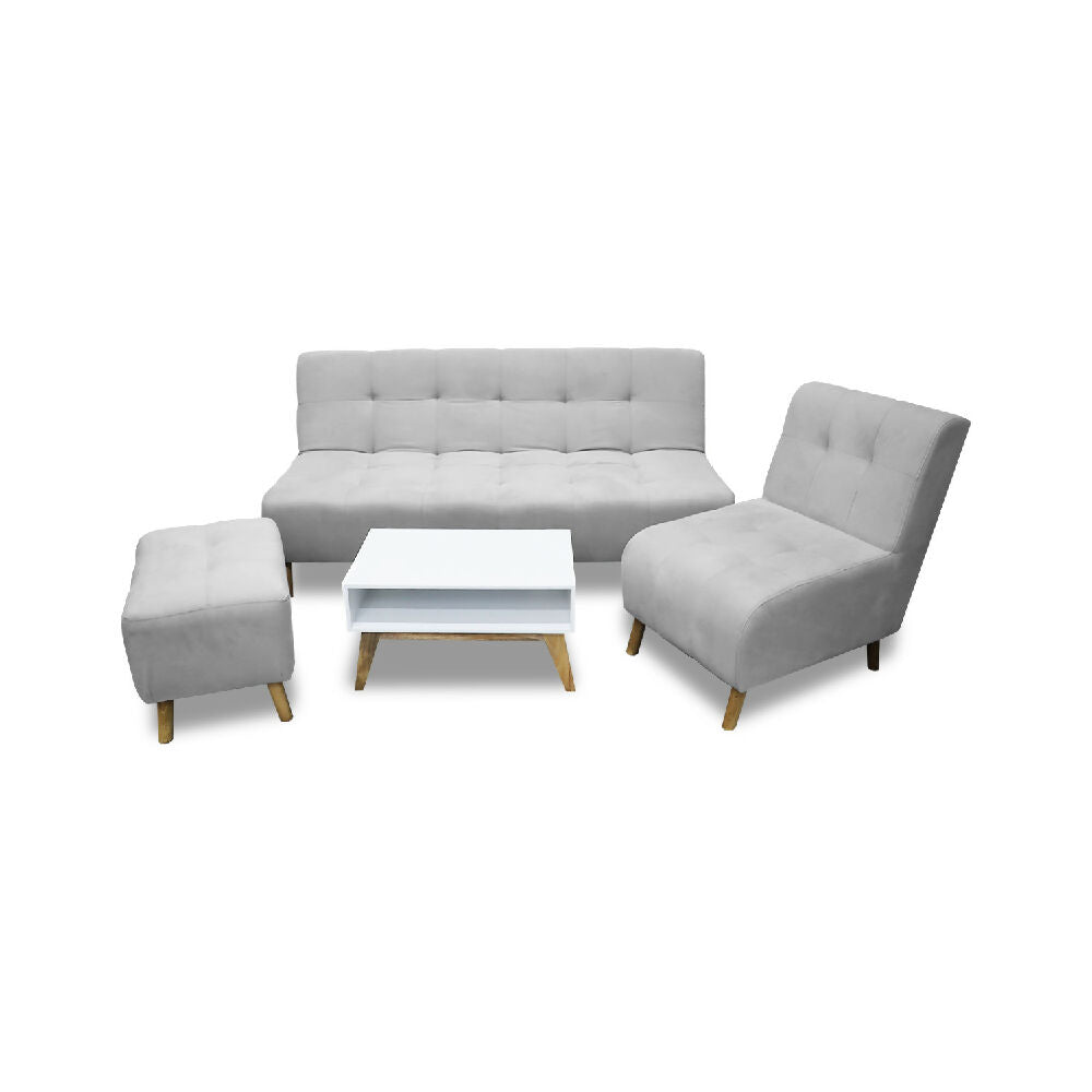 Sala Milán Gris plata + Mesa de Centro