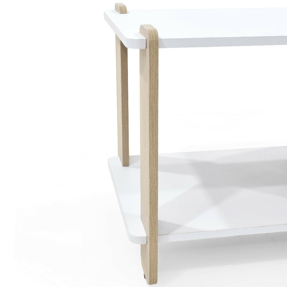 Mesa de Noche Kobe 55x45x40 cm Diseño Moderno Blanco