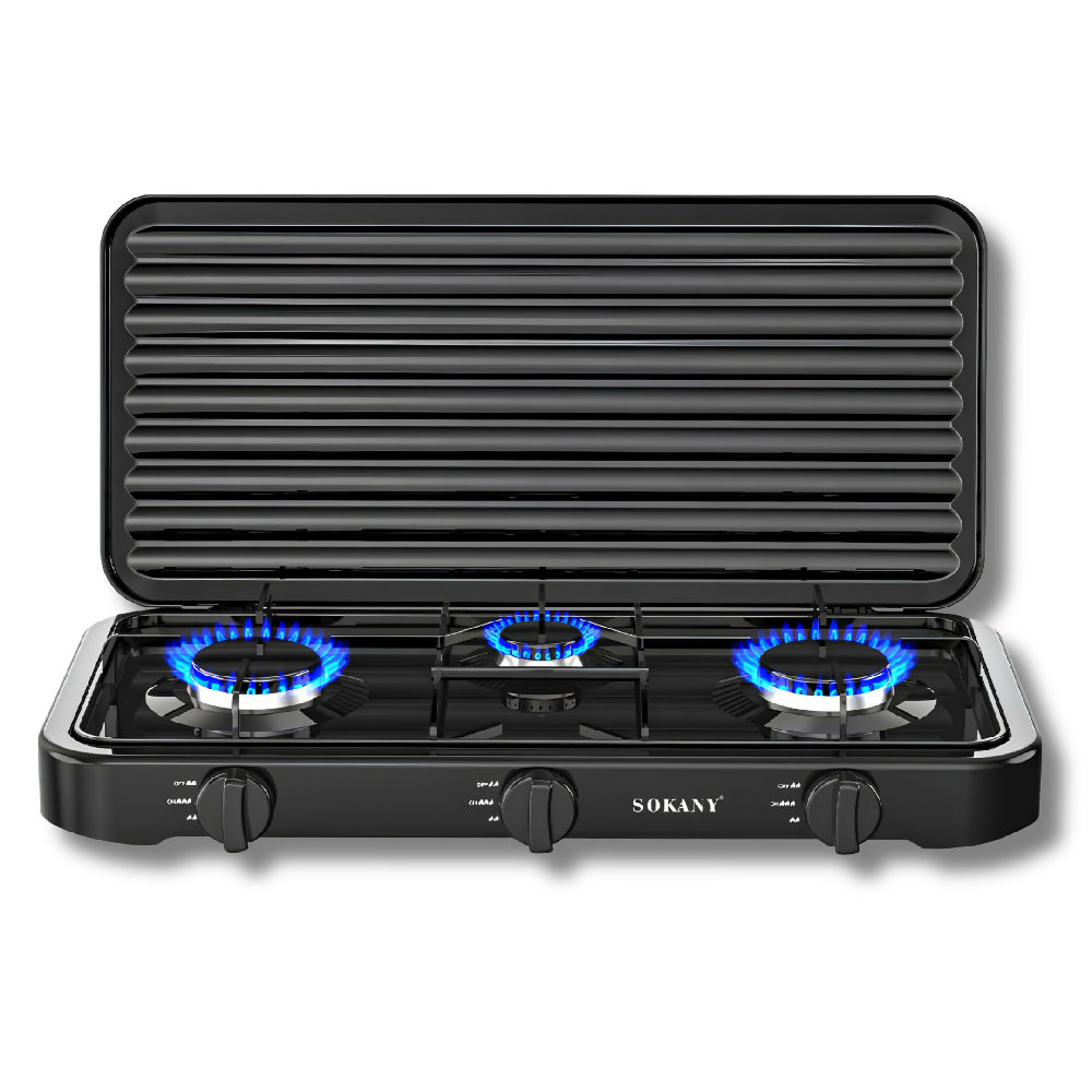 Estufa Eléctrica 3 Puestos Sokany SK-6003 Hornilla Triple De Mesa