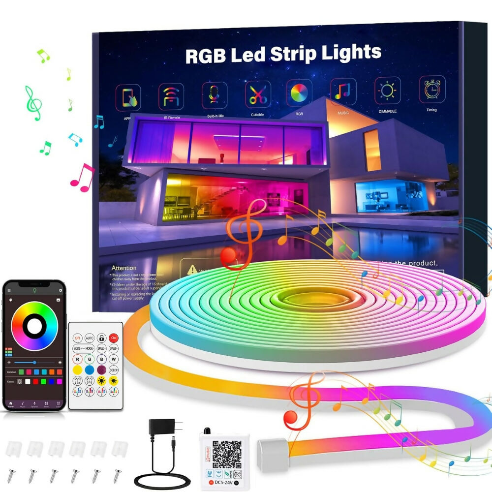 Cinta Neón Flex 6mts Tira Luz LED Impermeable Bluetooth