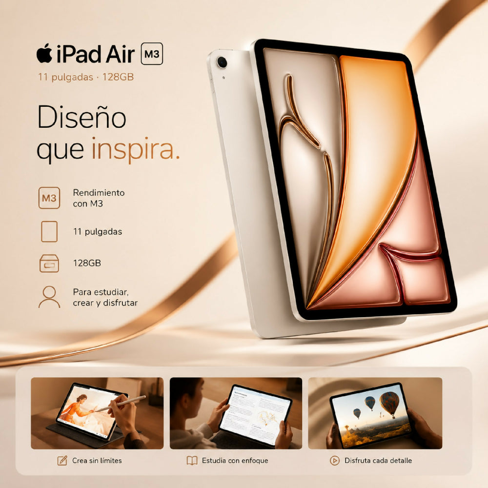Tablet Apple IPad Air 11'' M3 128gb Diseño UltraDelgado Plateado