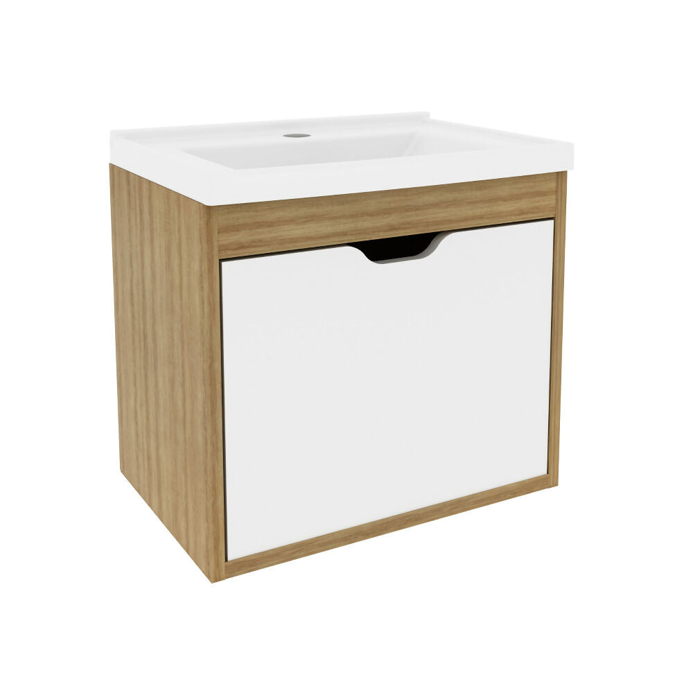 Mueble de baño con lavamanos Graz - Almendra/blanco