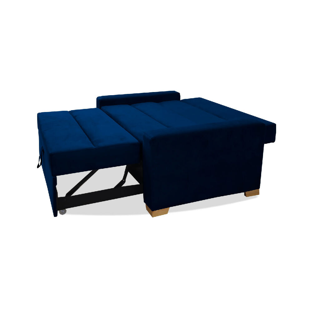 Sofacama Vogel Multifuncional Carrito Azul Petróleo + Cojines Decorativos