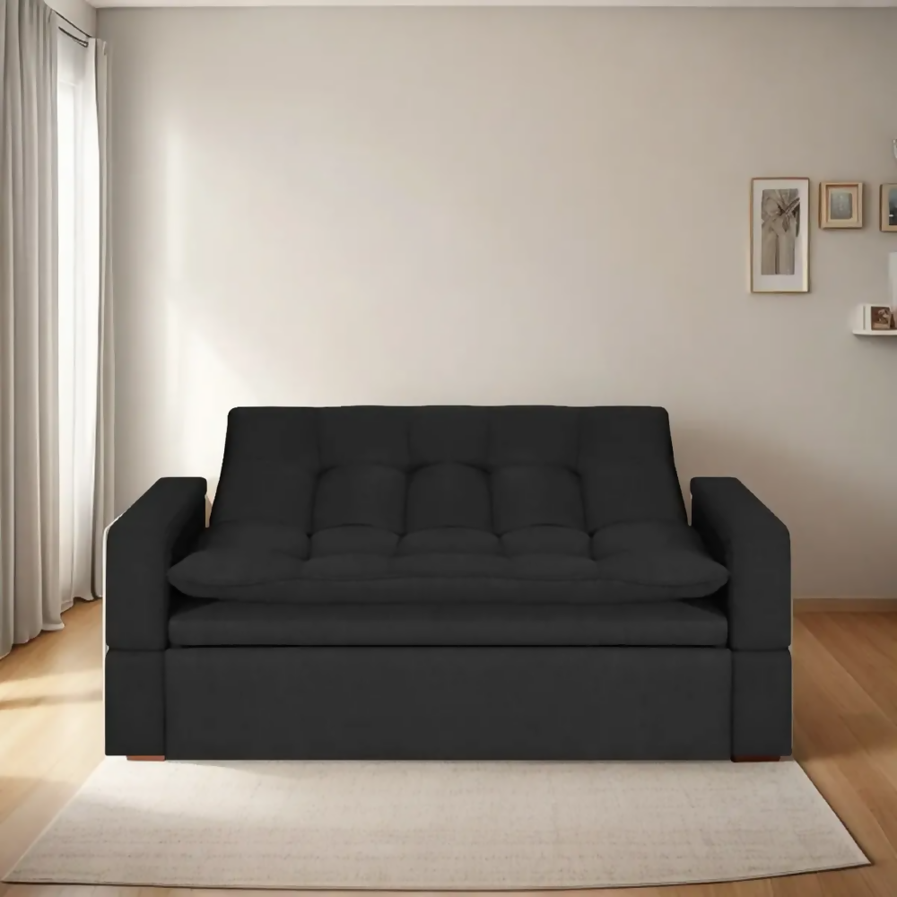 Sofá Cama Ethel Tela Negro
