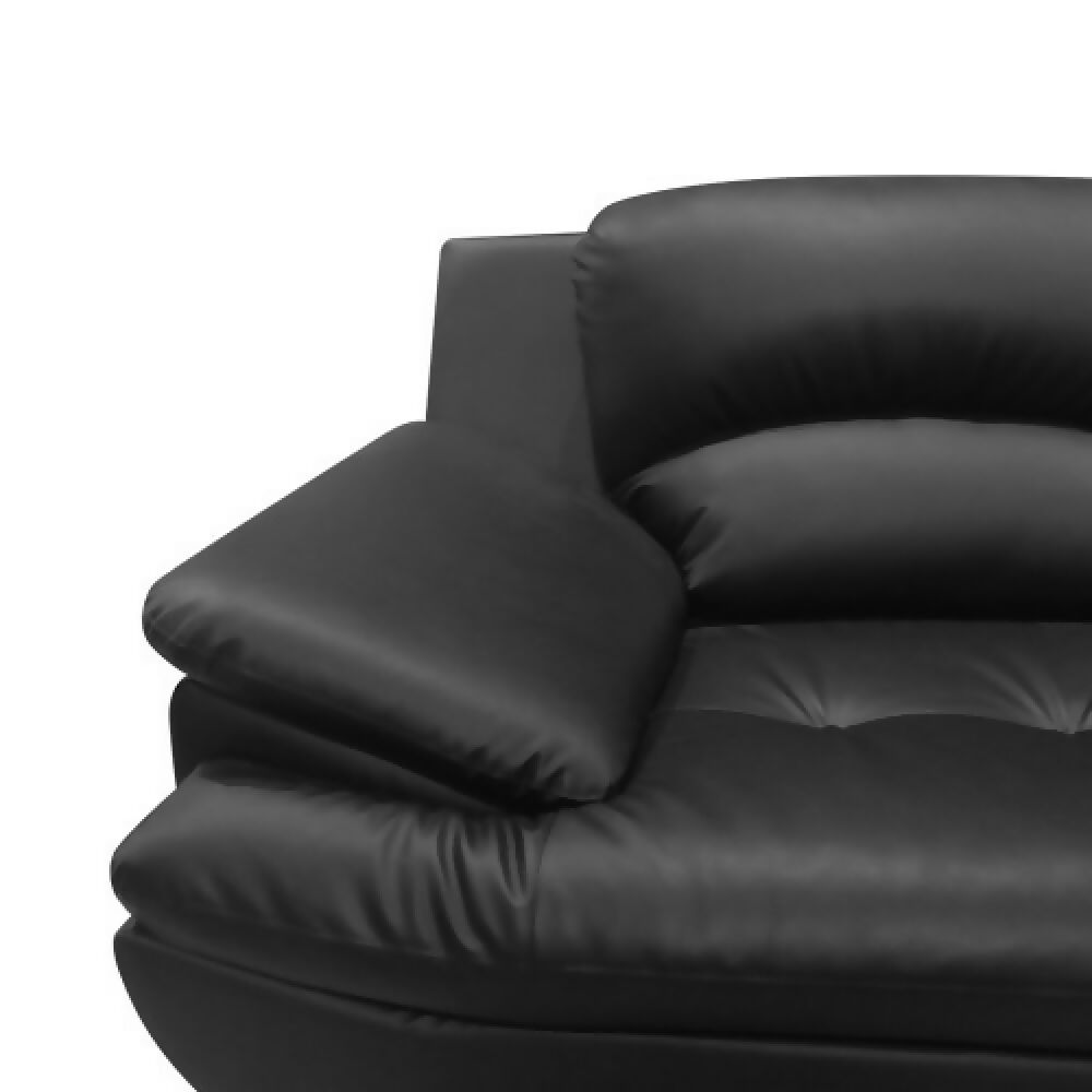 Sofá Cindy 2 Puestos Cuero Sintético Negro