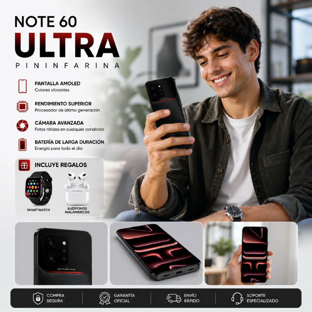 Celular Infinix Note 60 Ultra Edición Especial Cámara De 200MP Negro + 2 Regalos Imperdibles