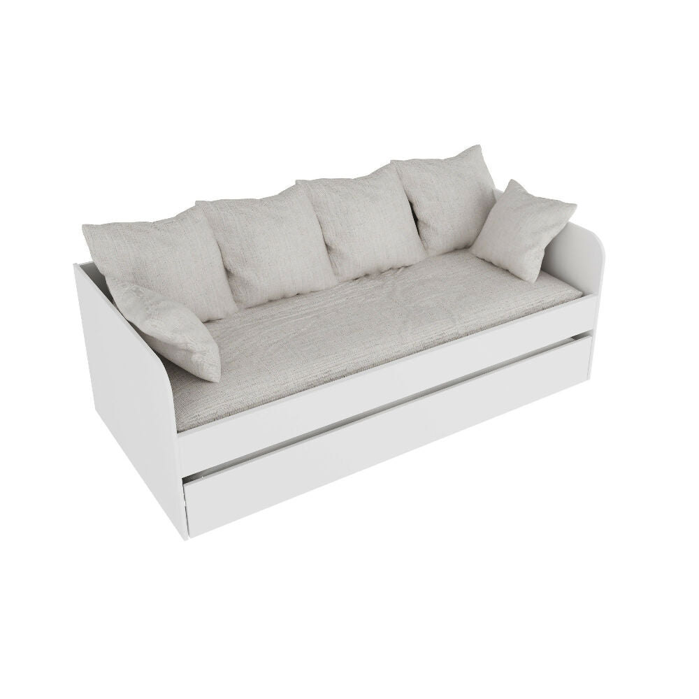 Combo Sofá Cama Atlanta Blanco + Cómoda Dakar Blanca