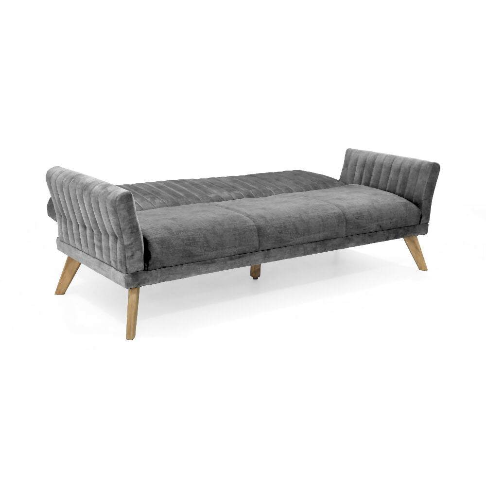 Sofa Cama Pensilvania 205x85x87 Reclinable Tela Gris
